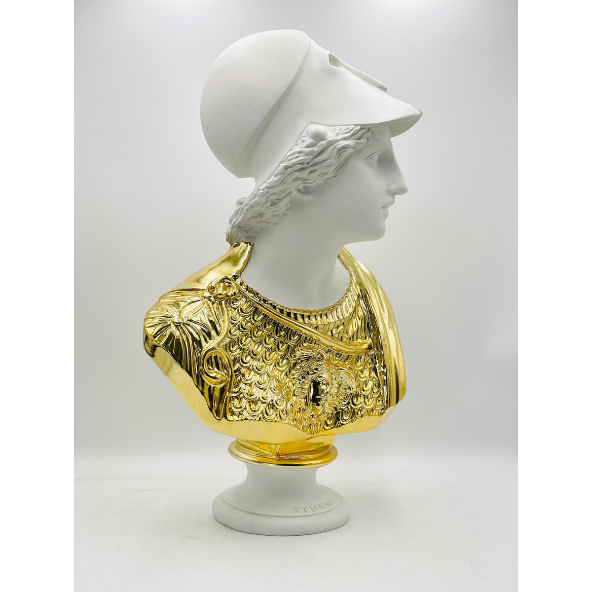 And Iconic Athena Sculpture Gold Chrome Style