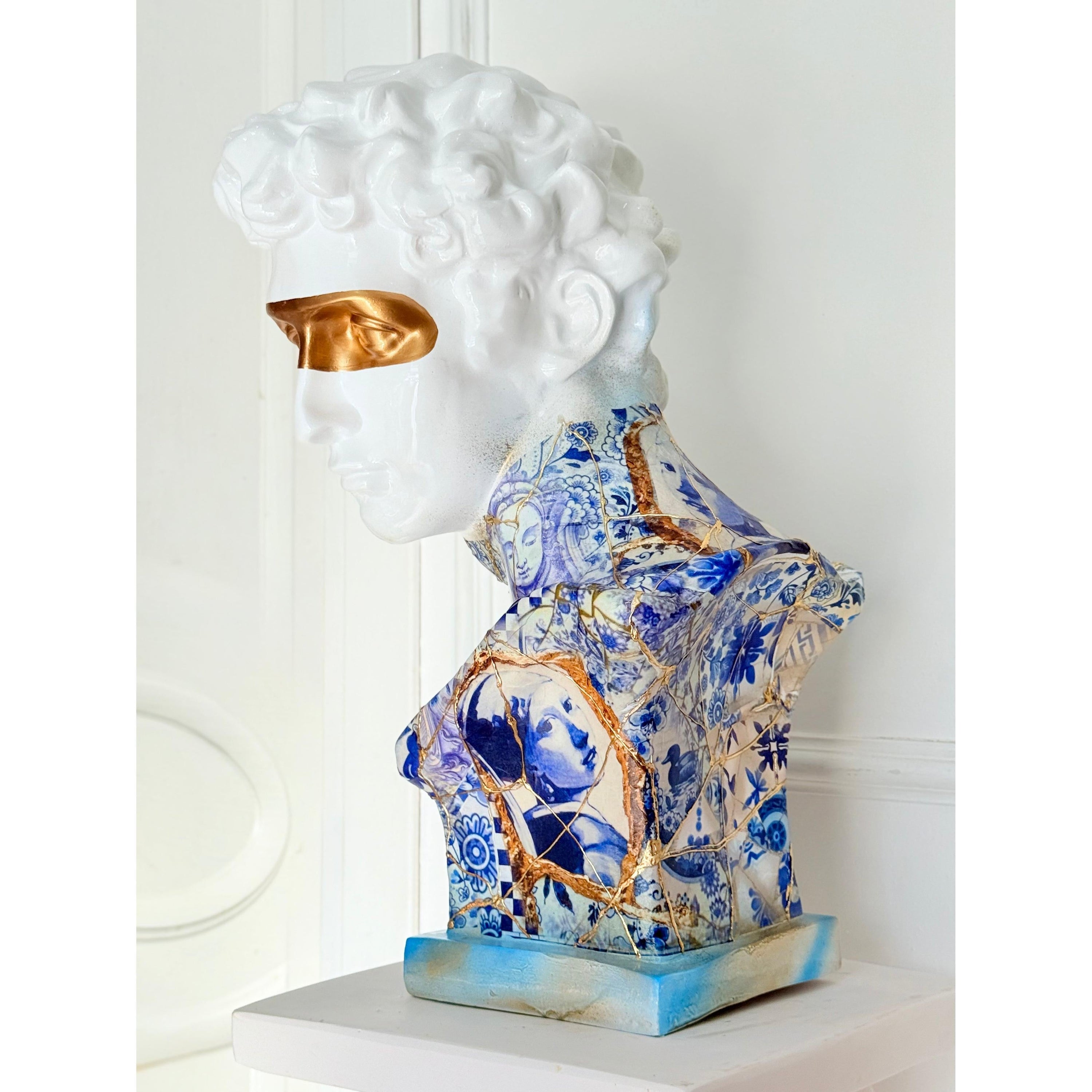 Giuliano de' Medici Bust - Kintsugi Design Red Designer-Inspired Decor Bust image 4 - HT Animal Supply