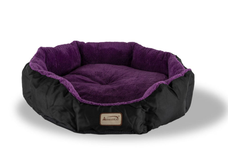 Armarkat Large Soft Cat Bed in Purple and Black
