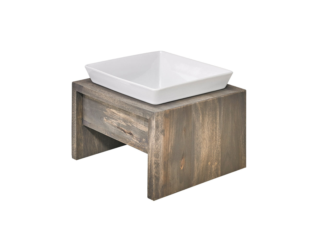 Bowsers Single Artisan Wood Dog Bowl Feeder - Elevated Designer Pet Dining
