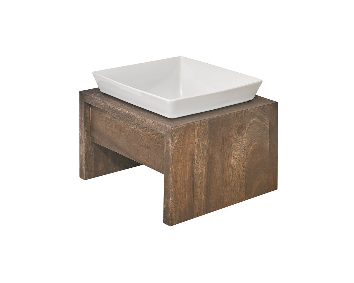 Bowsers Single Artisan Wood Dog Bowl Feeder - Elevated Designer Pet Dining