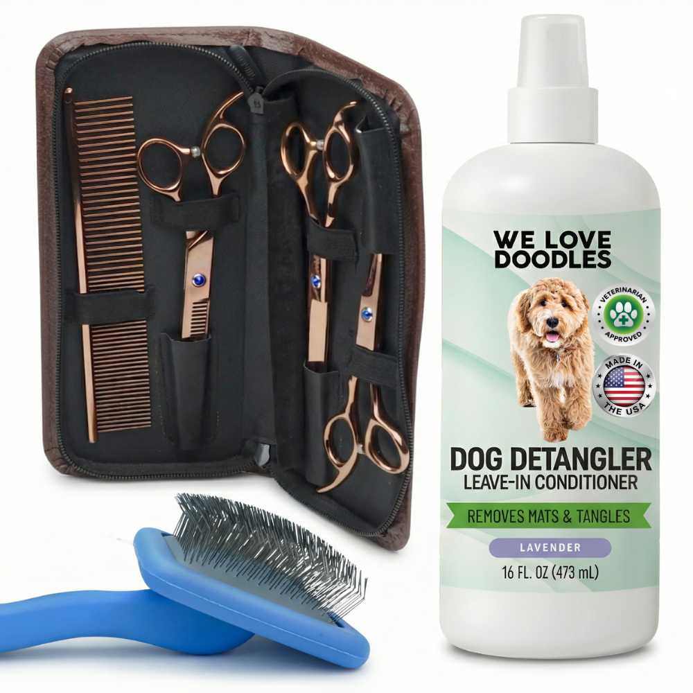 At Home Grooming Pack – Brush, Scissors and Detangler