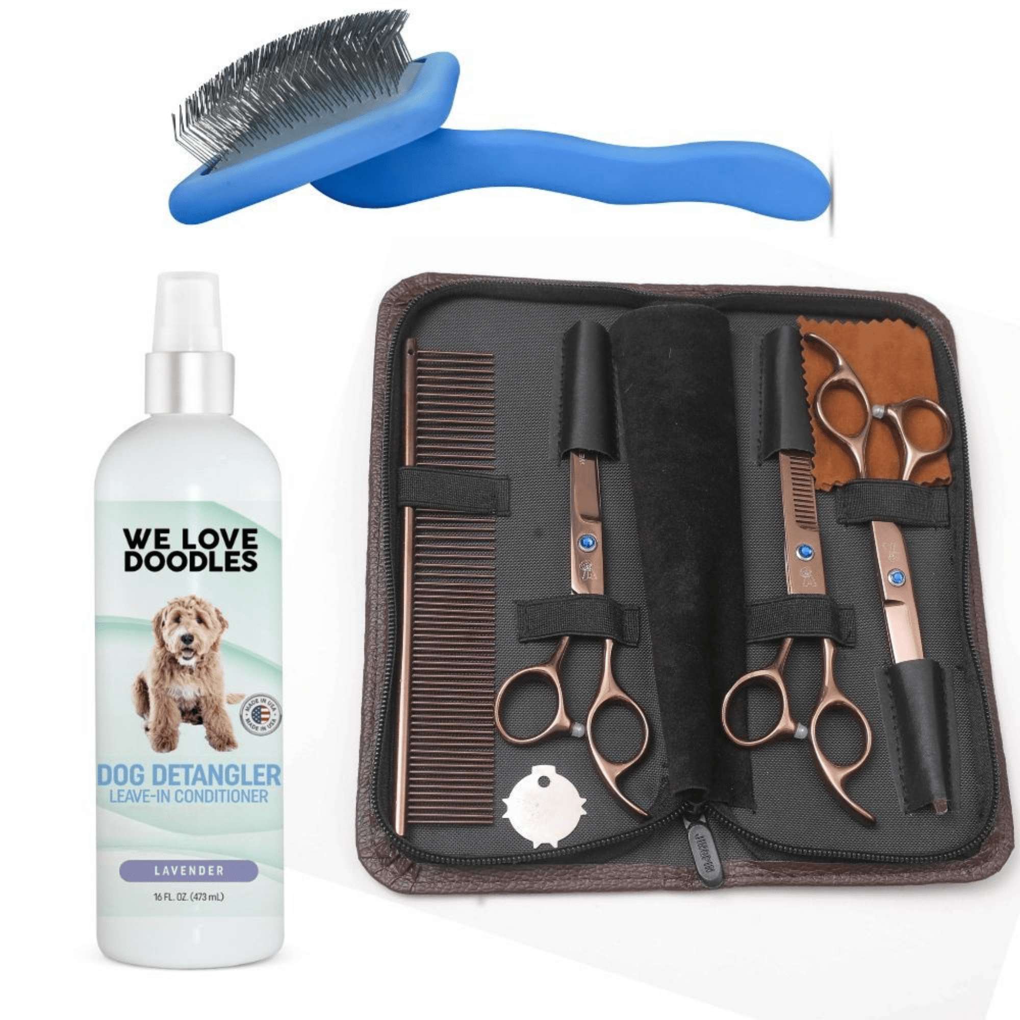 At Home Grooming Pack - Brush, Scissors and Detangler