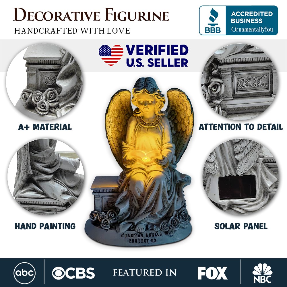 Guardian Angel Reading Book Garden Statue, 10