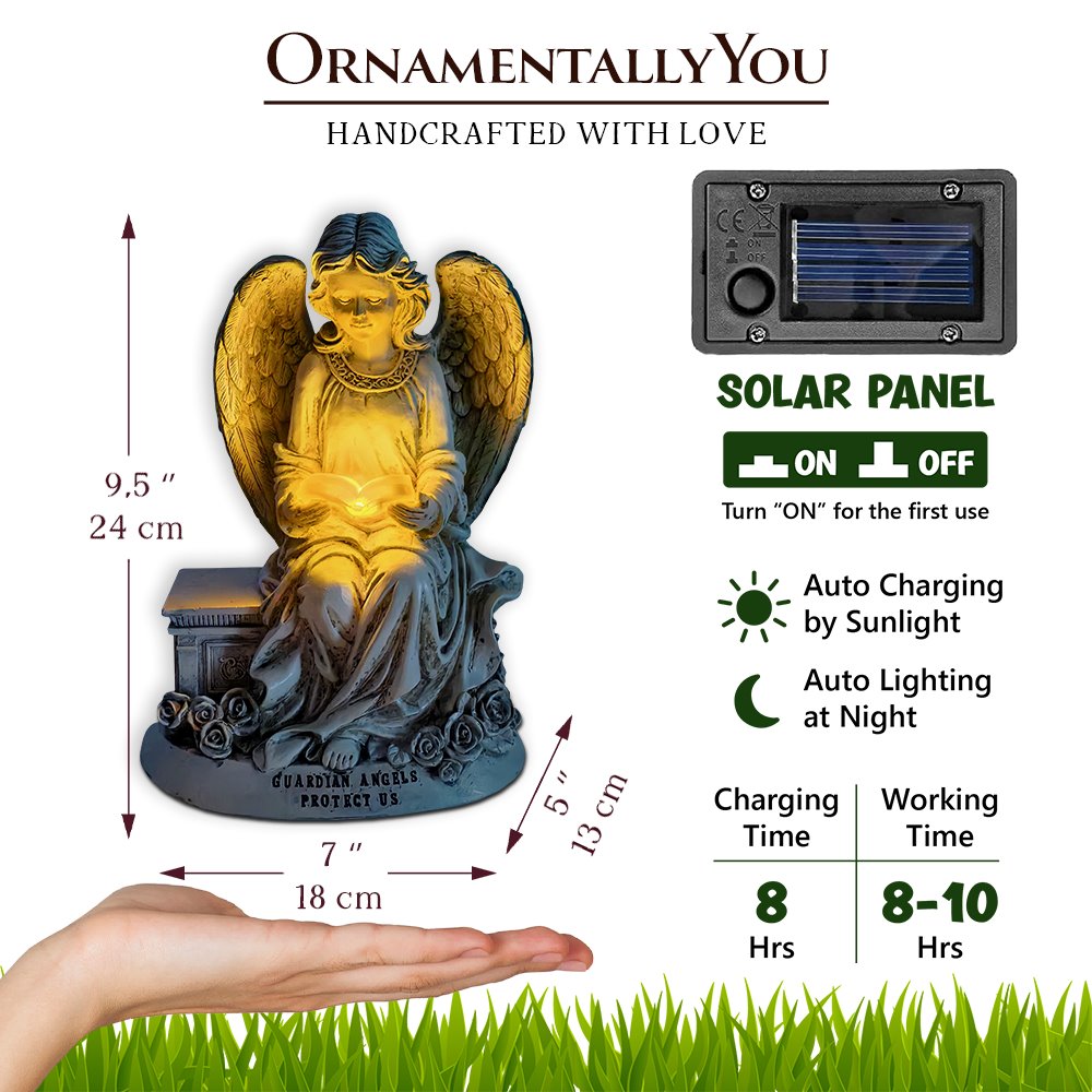 Guardian Angel Reading Book Garden Statue, 10