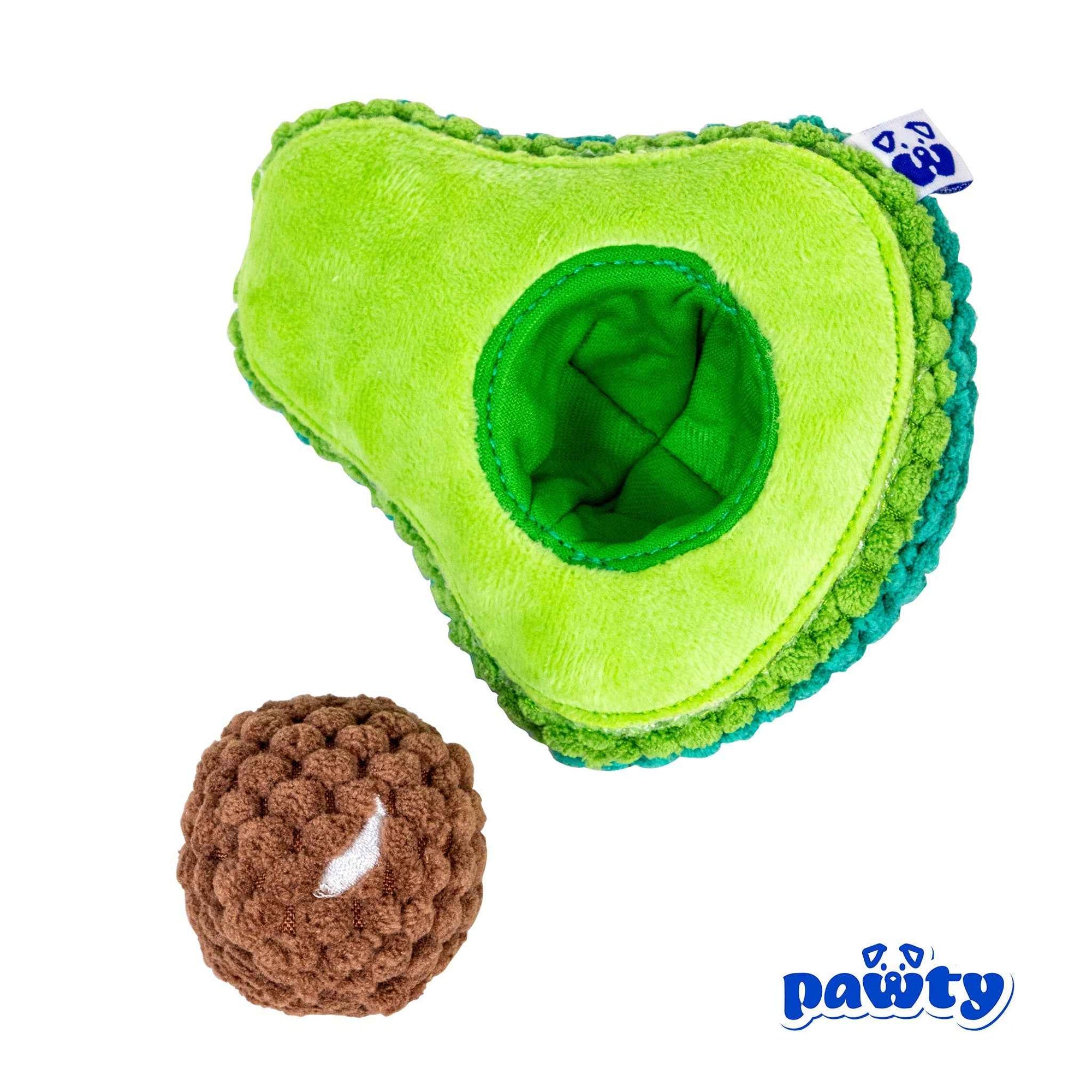 Pawty Avocado Plush Squeaky Dog Toy