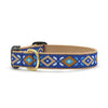 Up Country Aztec Blue Cast Brass Dog Collar