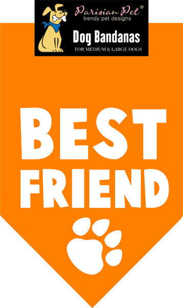 Parisian Pet Best Friend Bandana - Comfortable, Trendy, Fashionable Orange Pet Bandana for Dogs & Cats, Fun Pet Accessory