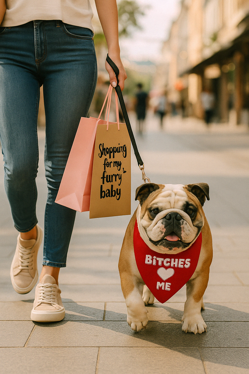 Parisian Pet Bitches Love Me Bandana - Stylish, Comfortable, Trendy Red Bandana for Dogs & Cats, Fun Pet Fashion Accessory