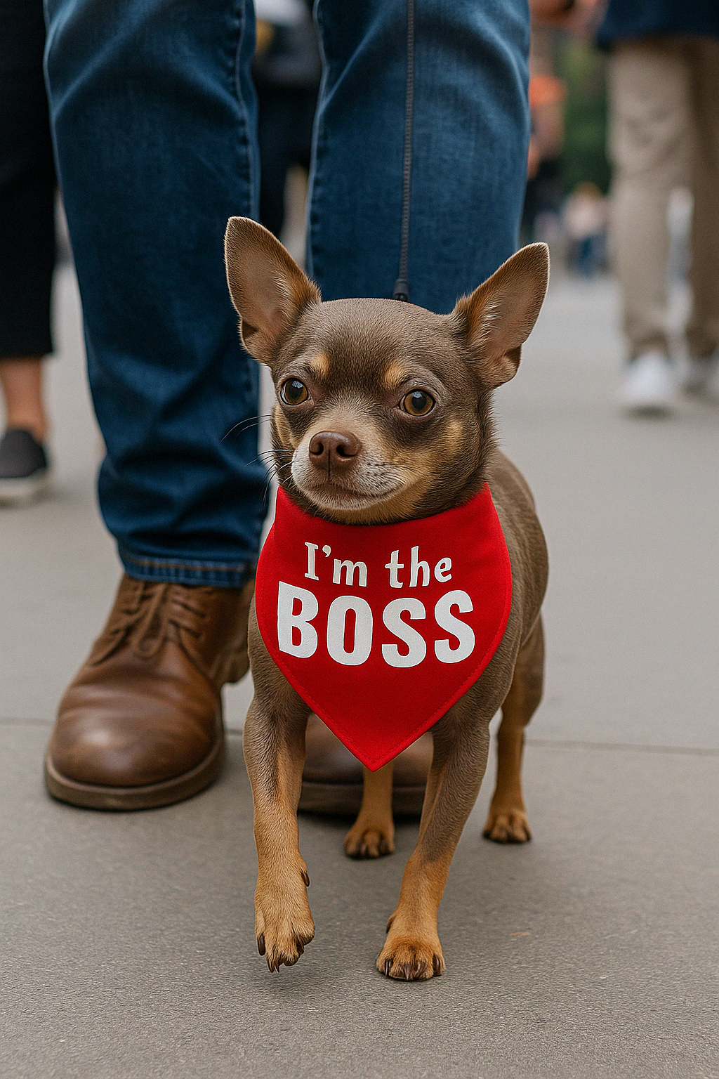 Parisian Pet Im The Boss Bandana-Red