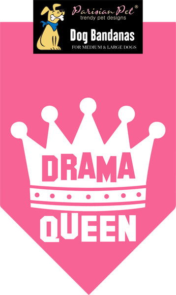 Parisian Pet Drama Queen Bandana for Dogs & Cats - Fashionable, Comfortable, Fun Pink Dog & Cat Bandana, Trendy Pet Accessory