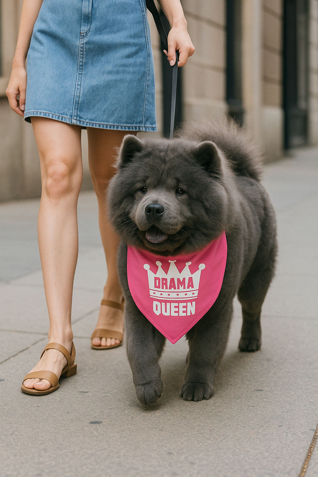 Parisian Pet Drama Queen Bandana for Dogs & Cats - Fashionable, Comfortable, Fun Pink Dog & Cat Bandana, Trendy Pet Accessory