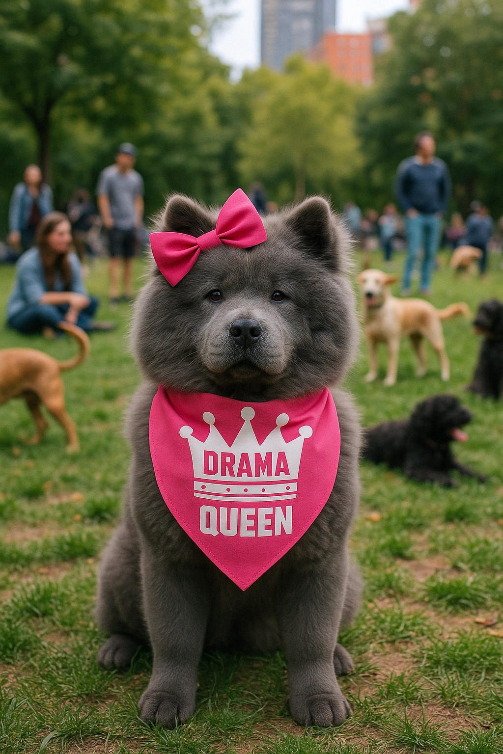 Parisian Pet Drama Queen Bandana-Pink