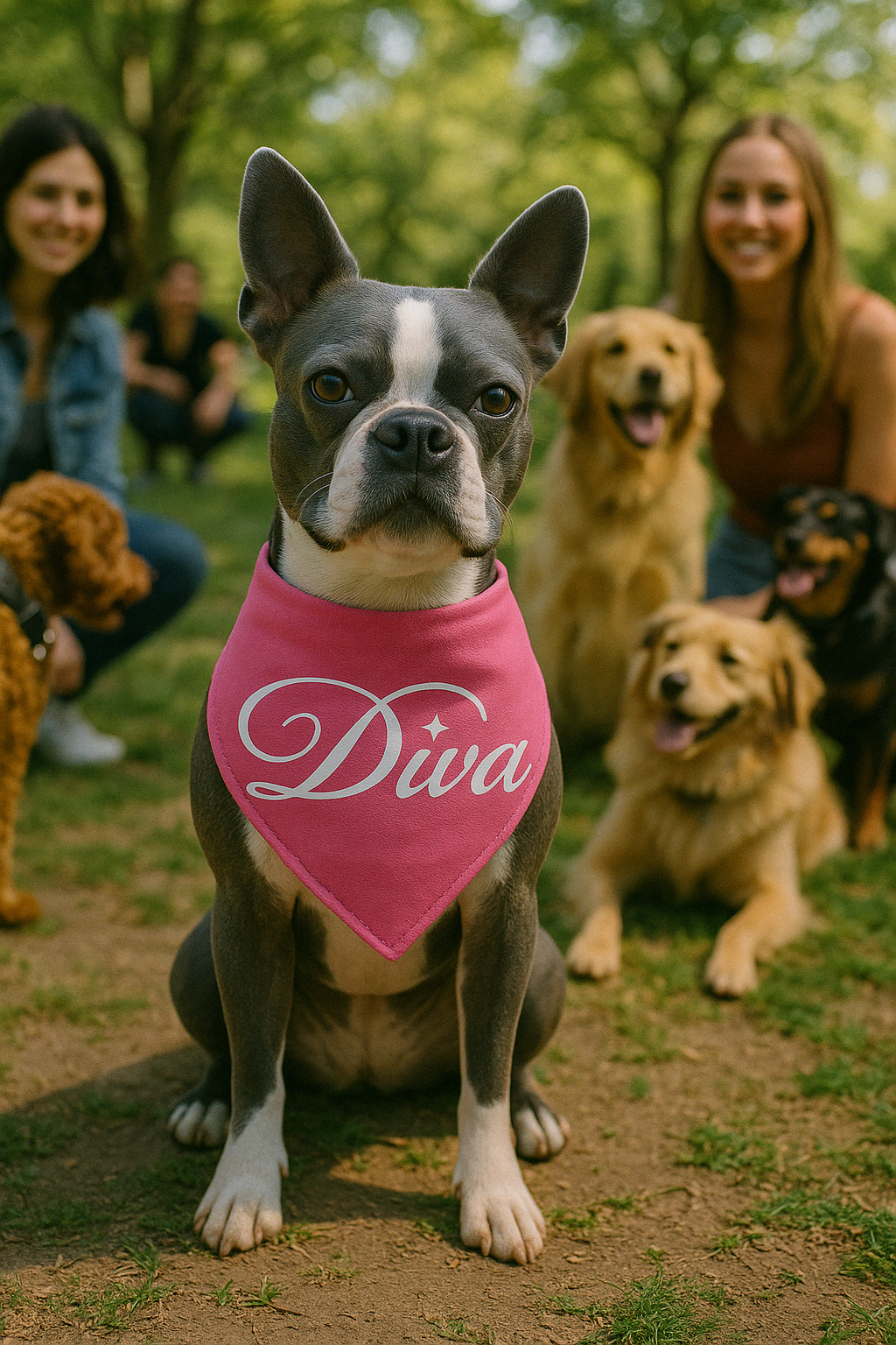 Parisian Pet Diva Bandana for Dogs & Cats - Stylish, Comfortable, Pink Fashionable Dog Bandana, Trendy Pet Accessory