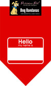 Parisian Pet Hello My Name Is Bandana-Red