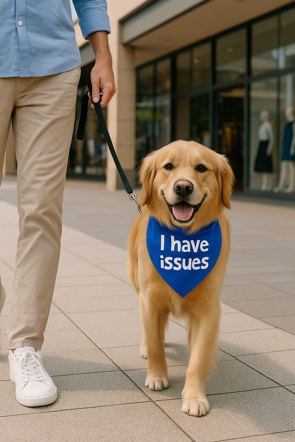 Parisian Pet I Have Issues Bandana for Dogs & Cats - Fun, Comfortable, Blue Fashion Accessory