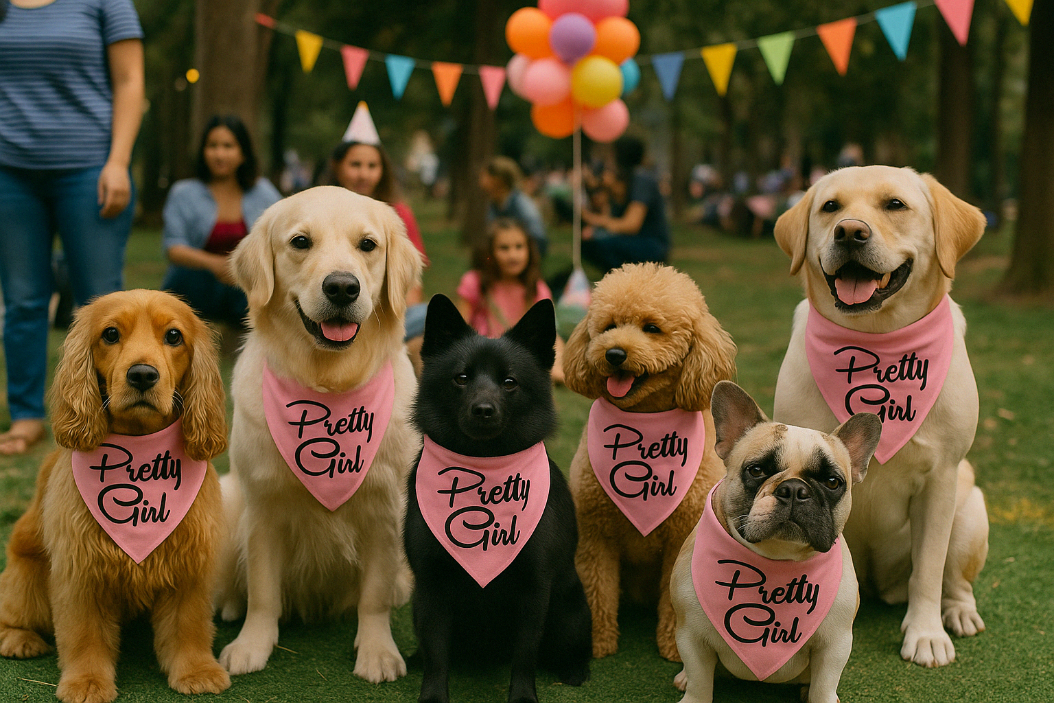 Parisian Pet Pretty Girl Bandana - Fashionable, Comfortable Pink Pet Bandana for Dogs & Cats, Trendy Pet Fashion Accessory