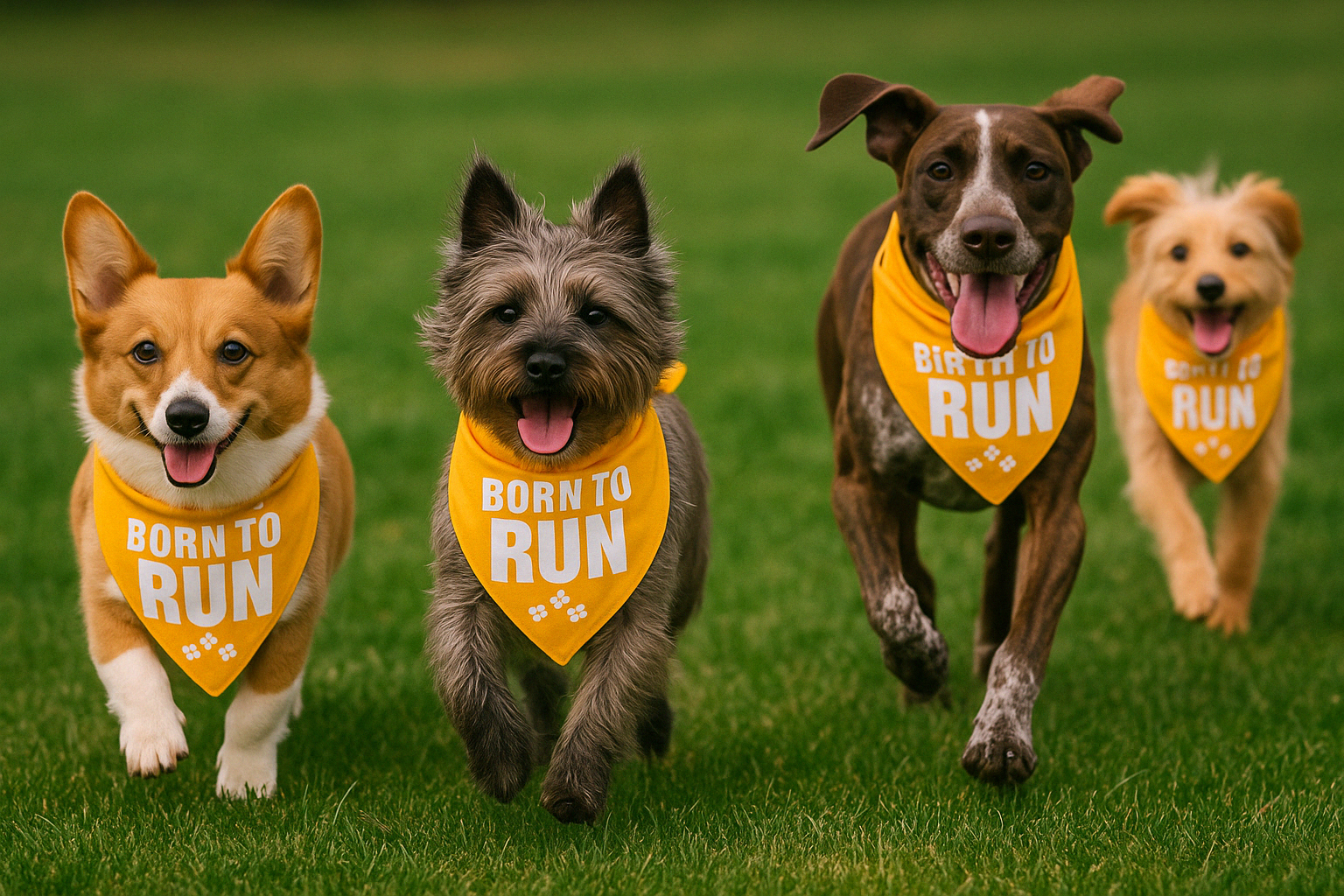 Parisian Pet Born to Run Bandana-Yellow