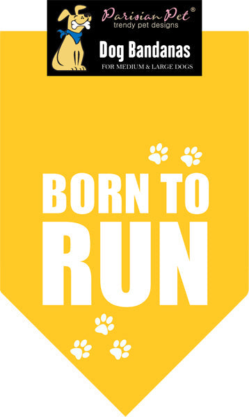 Parisian Pet Born to Run Bandana-Yellow
