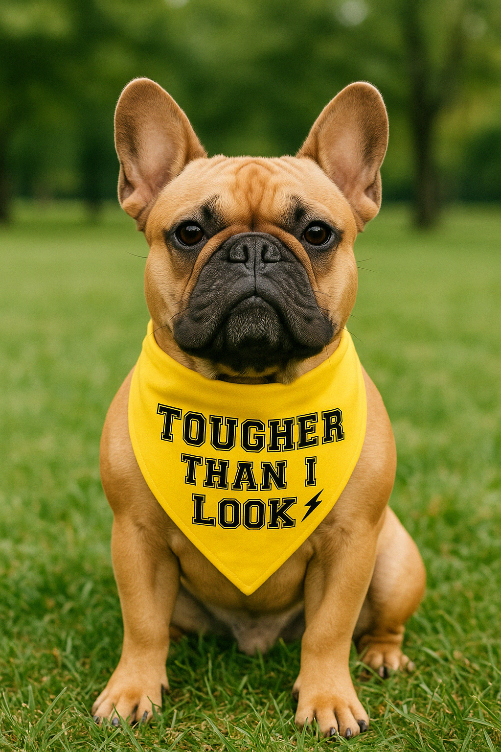 Parisian Pet Tougher Than I Look Bandana-Yellow