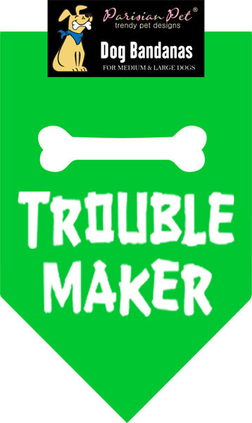 Parisian Pet Trouble Maker Bandana for Dogs & Cats - Fun, Comfortable, Trendy Green Pet Fashion Accessory-Saint Patricks Day