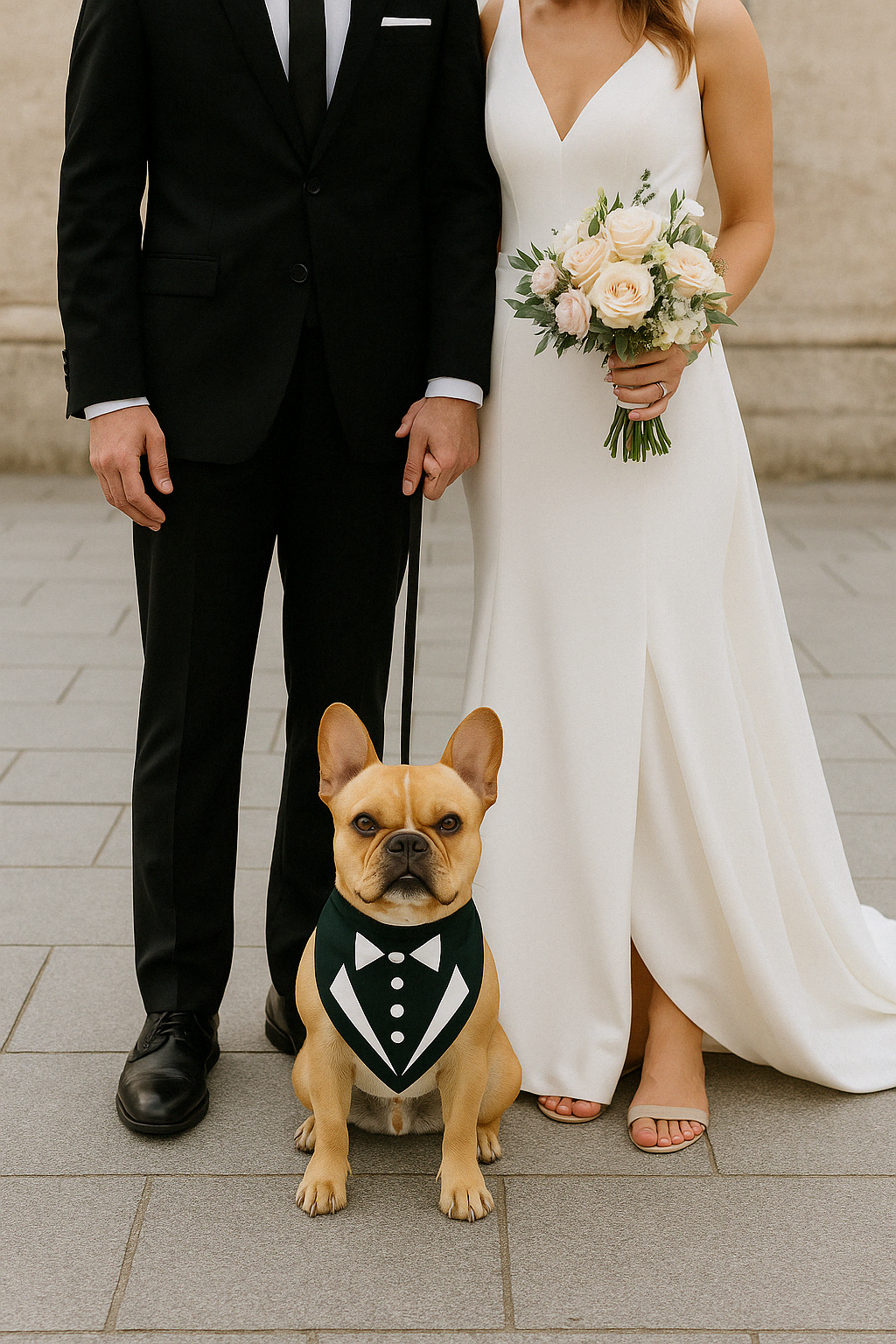 Parisian Pet Tuxedo Bandana - Comfortable, Trendy Formal Black Bandana for Dogs & Cats, Perfect for Special Events