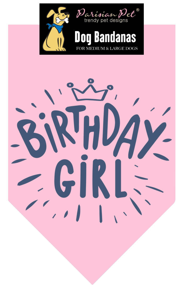 Parisian Pet Birthday Girl Dog Bandana-Pink