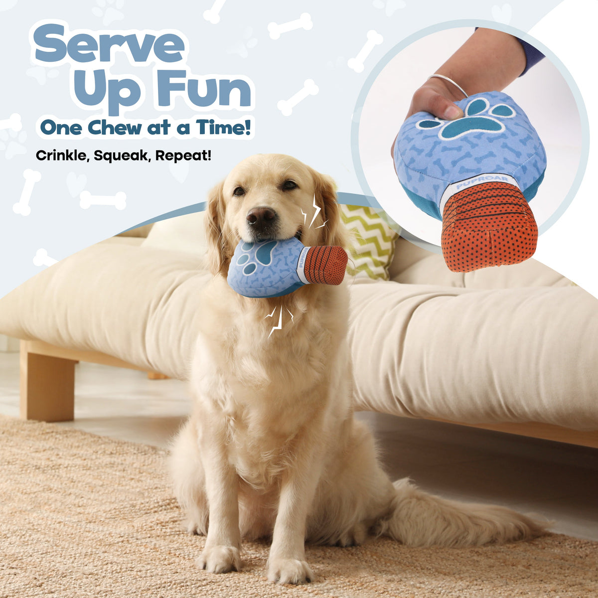 PUPROAR Pickleball Dog Toy - Funny Squeaky Pickleball Gift for Dogs