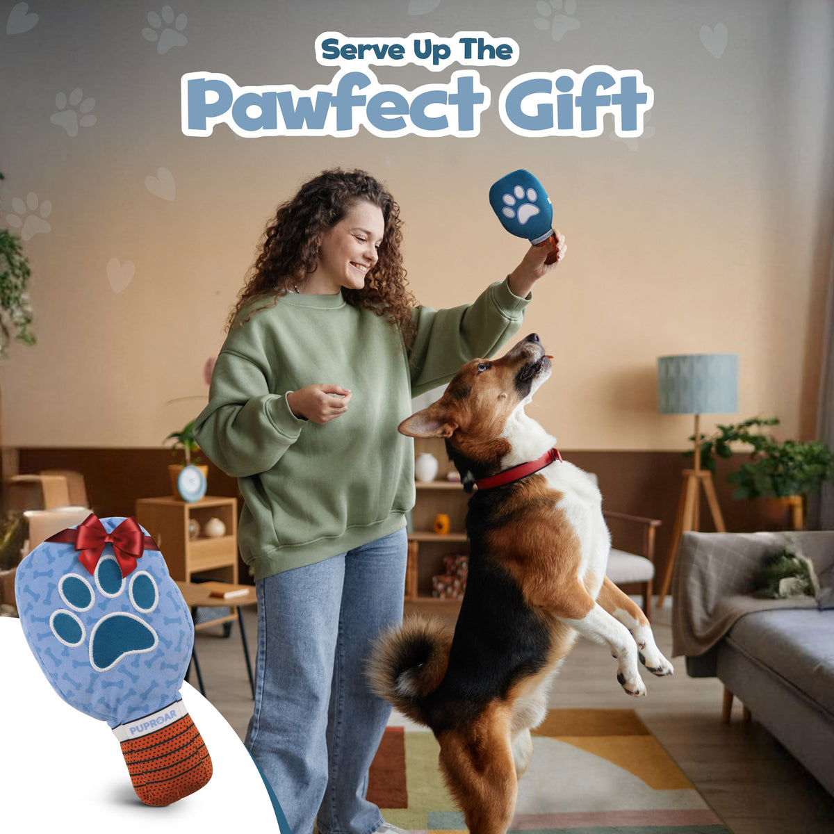PUPROAR Pickleball Dog Toy - Funny Squeaky Pickleball Gift for Dogs