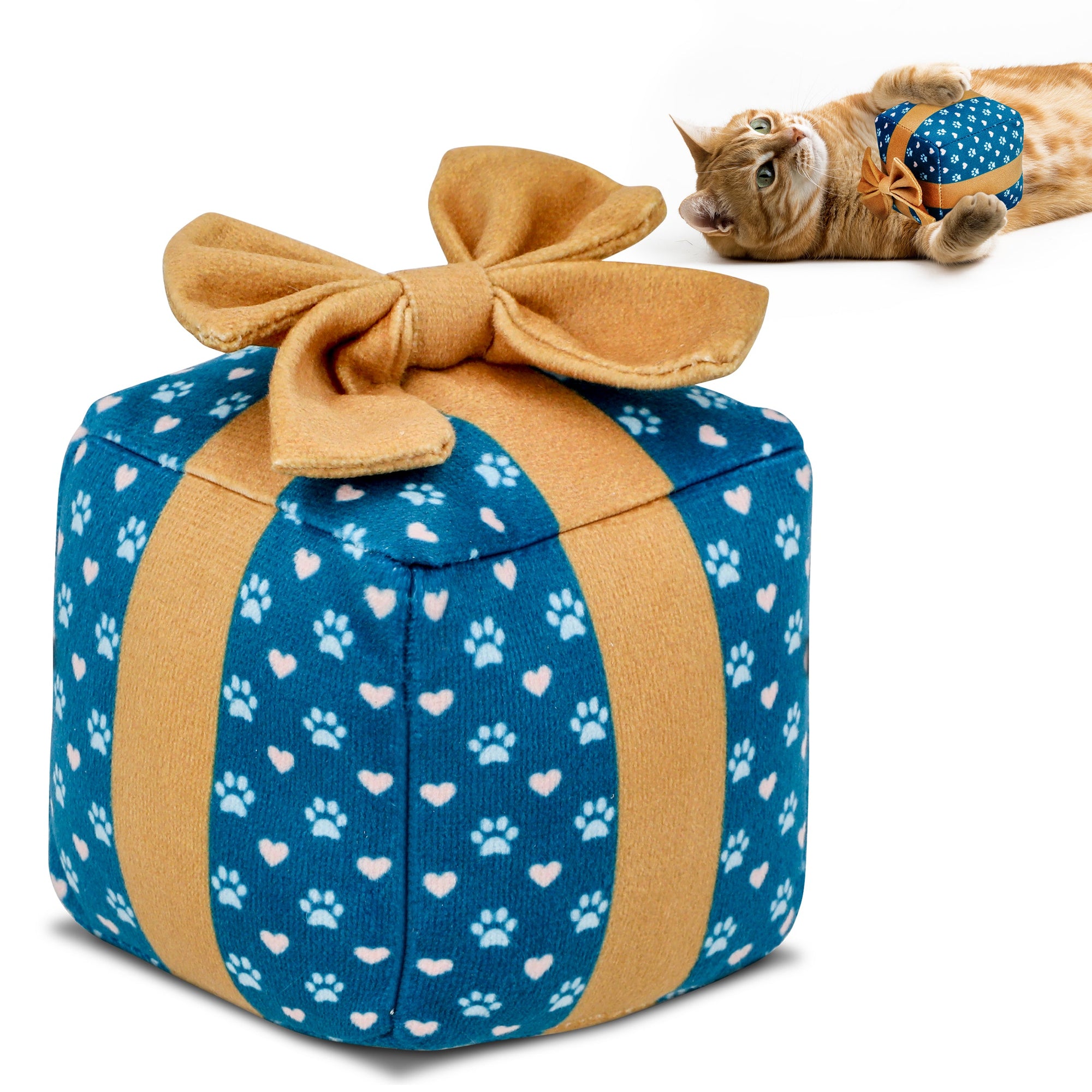 PUPROAR Gift Box Cat Toy - Cute Catnip and Crinkle Birthday Cat Toy