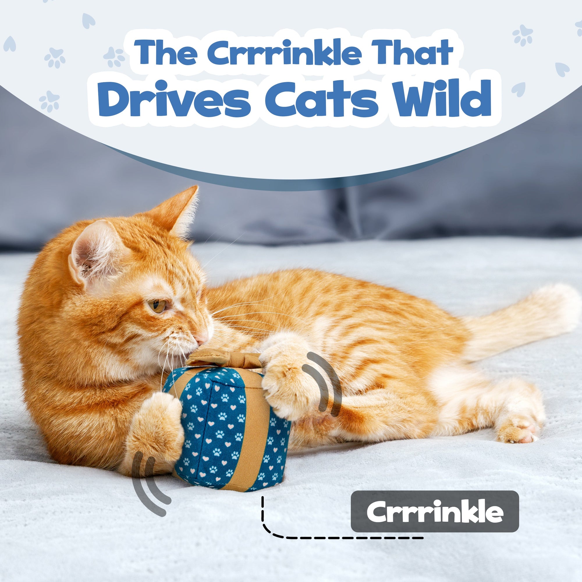 PUPROAR Gift Box Cat Toy - Cute Catnip and Crinkle Birthday Cat Toy