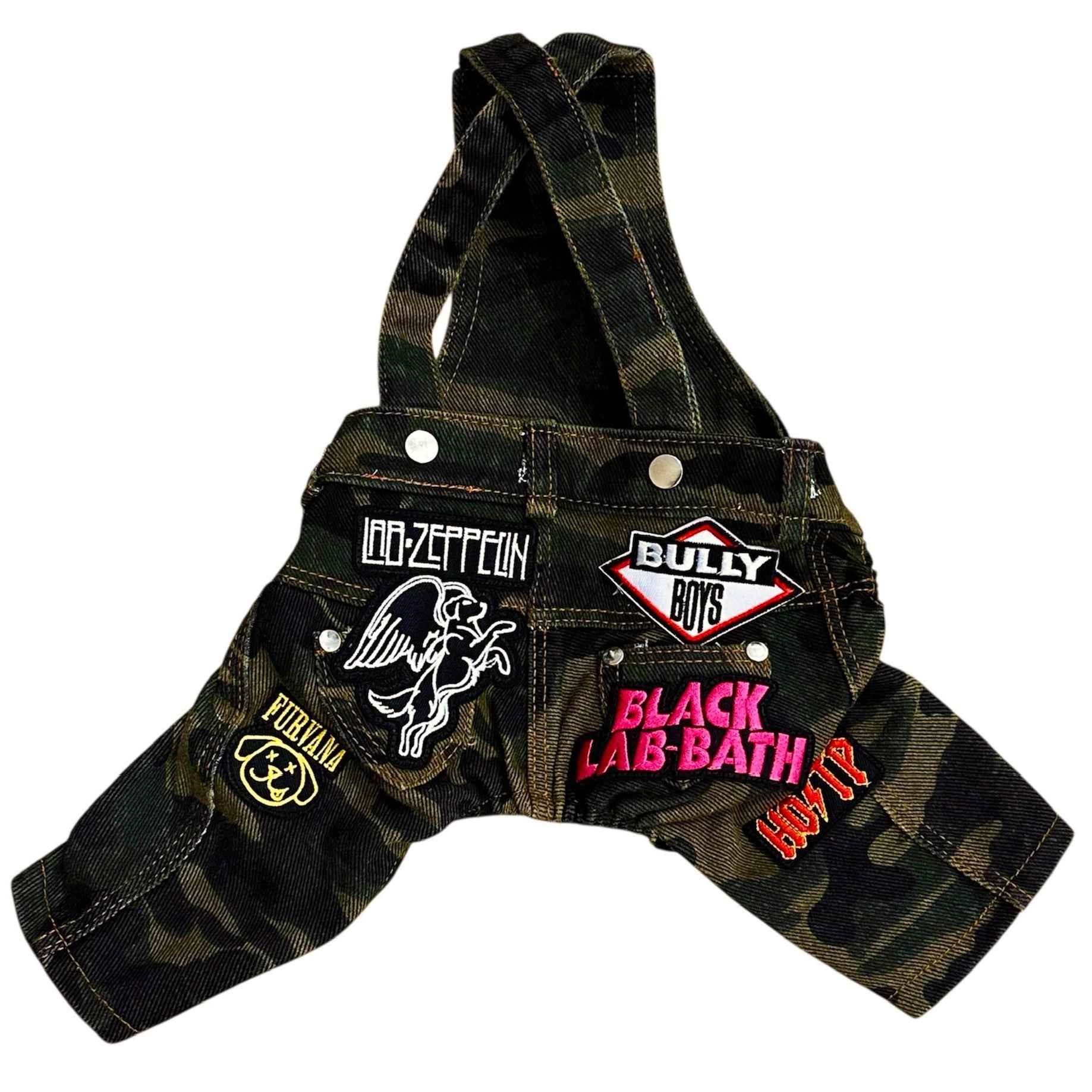 Heads or Tails Pup Ruff & Roll Camo Dog Overalls