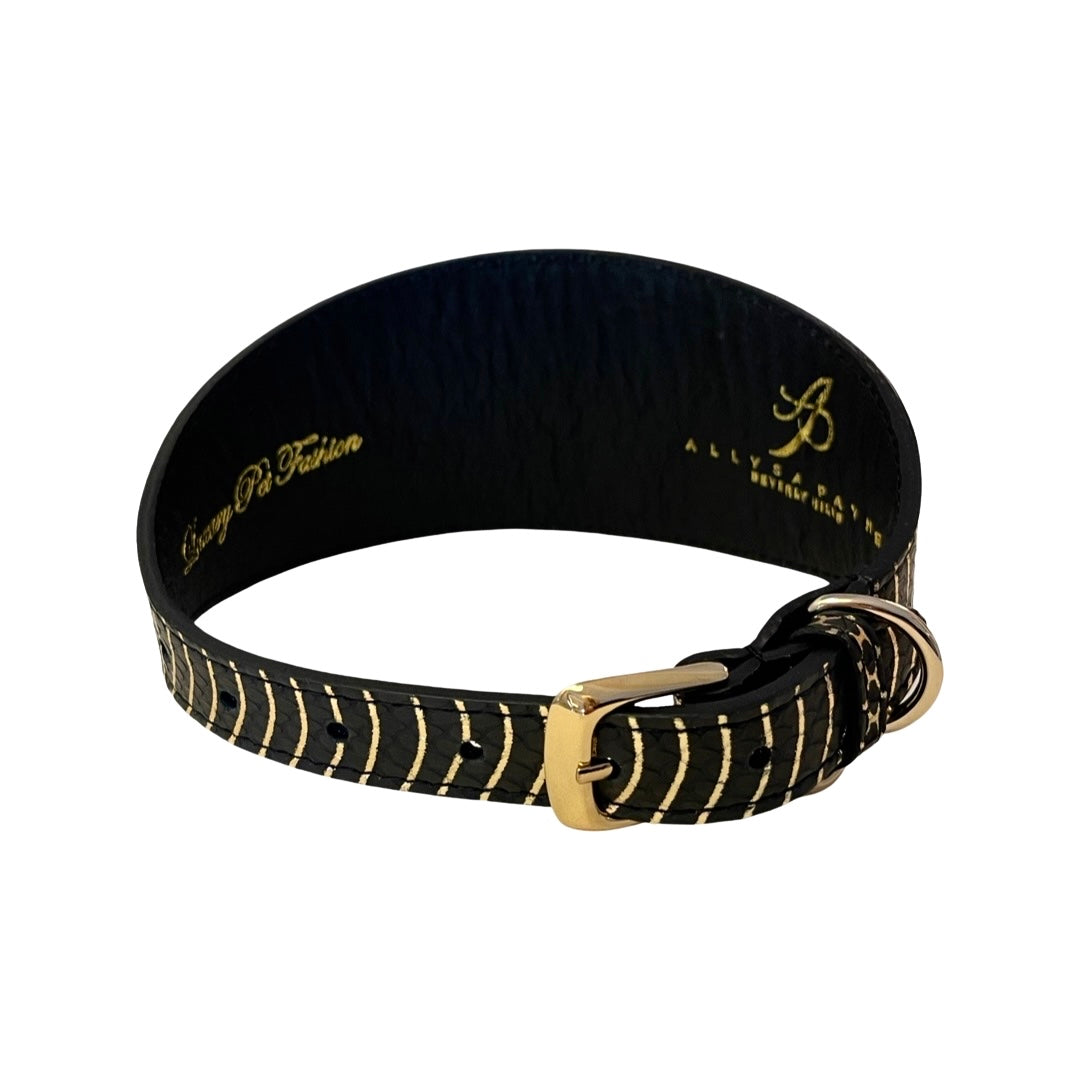 Gold & Black Snake 3" Wide Style Gatsby Collar