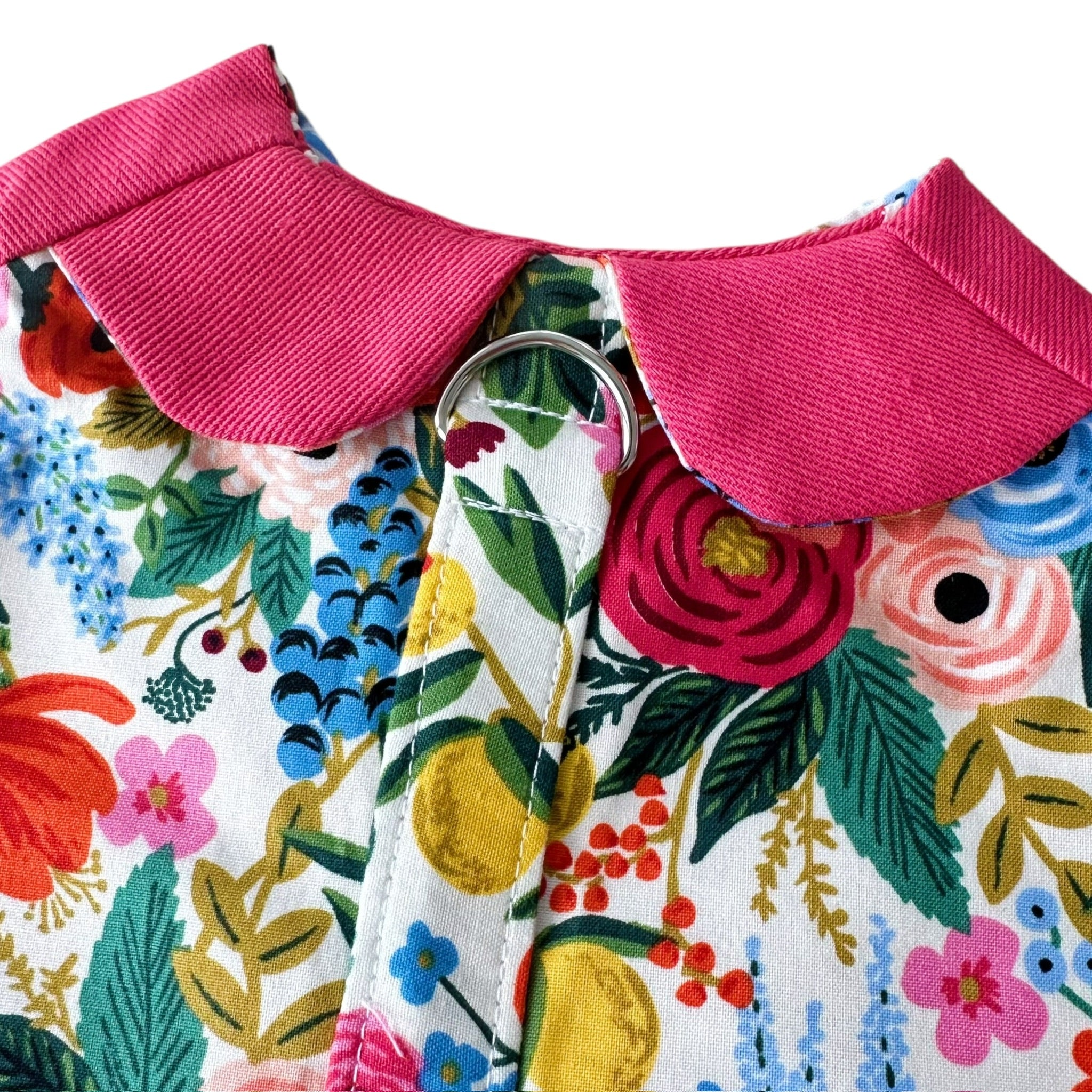 Heads or Tails Pup Floral Burst Marigold Orange Dog Harness
