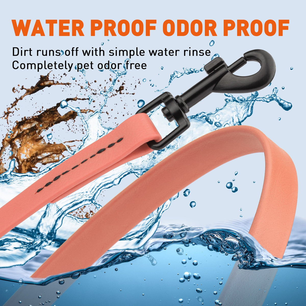 Dogline BioThane Waterproof Traffic Dog Lead for Dogs, 2 ft