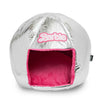 Barbie Dog Bed, Barbie Disco Ball Quilt with Pink Plush Interior, Dome