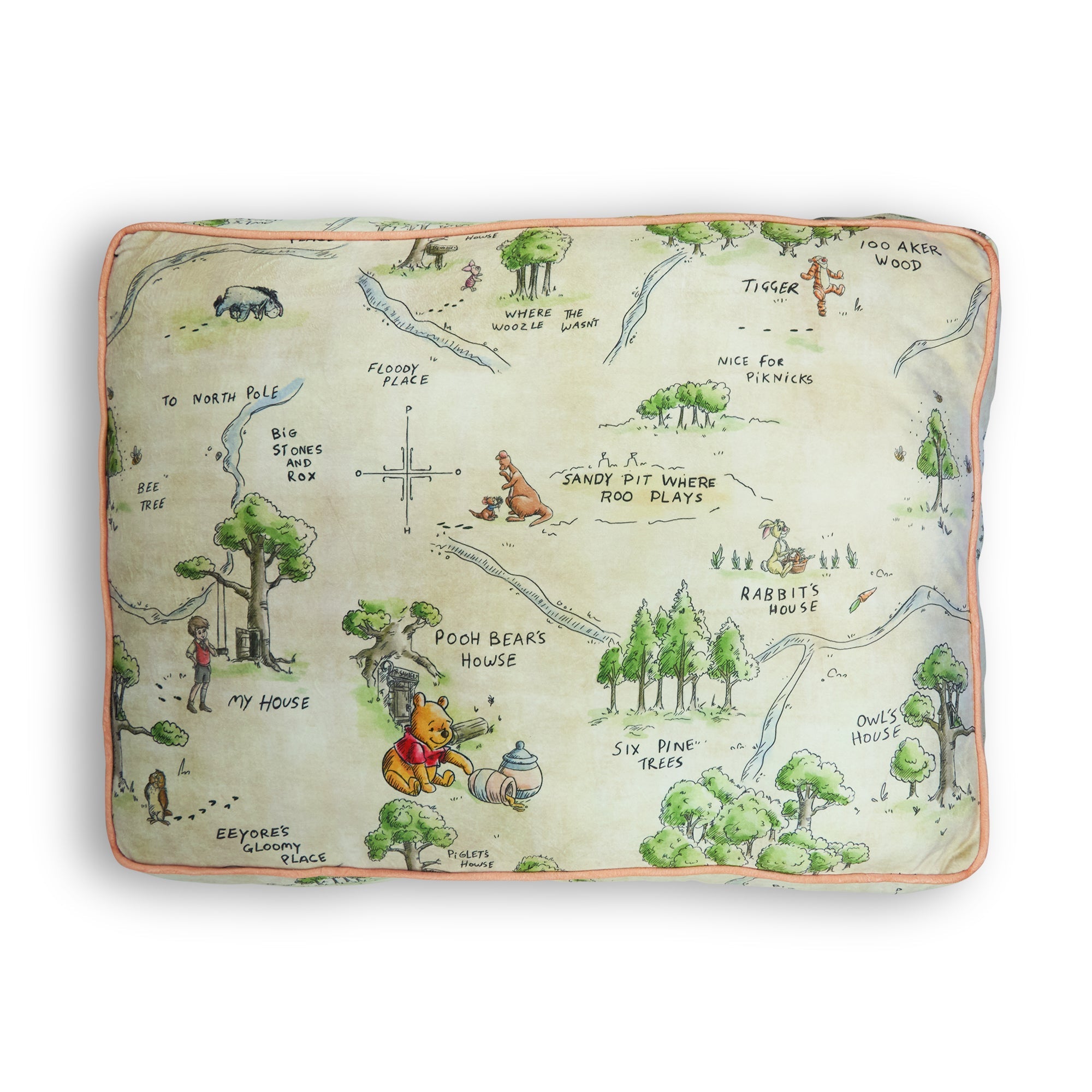 Buckle-Down Disney Winnie the Pooh Hundred Acre Wood Dog Bed