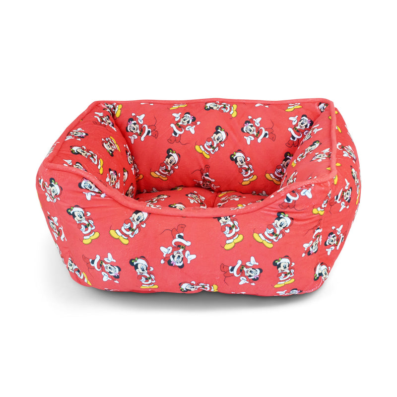 Buckle-Down Disney Santa Mickey & Minnie Cuddler Dog Bed