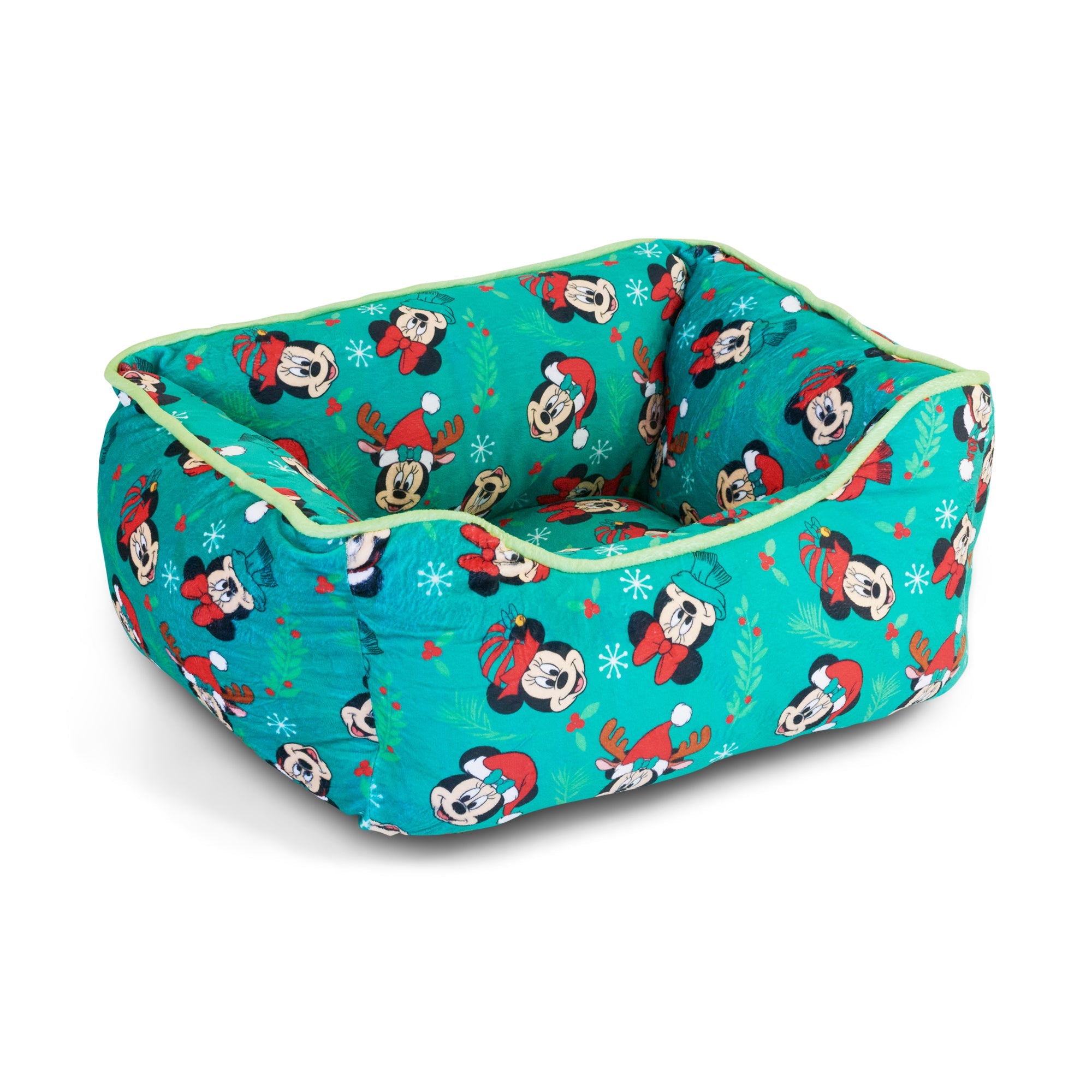 Buckle-Down Disney Holiday Mickey & Minnie Cuddler Dog Bed