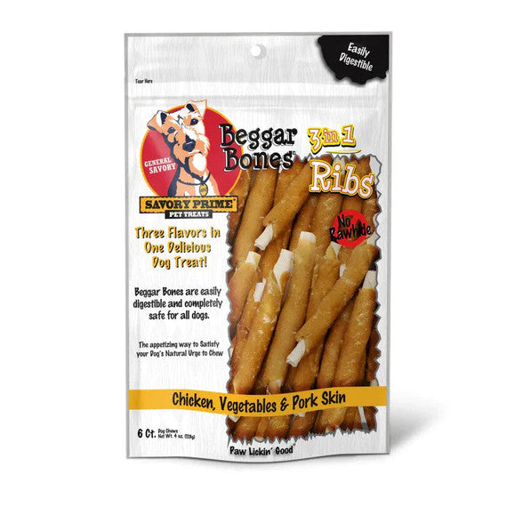 Savory Prime Beggar Bones 3in1 Ribs (6ct) (4oz)