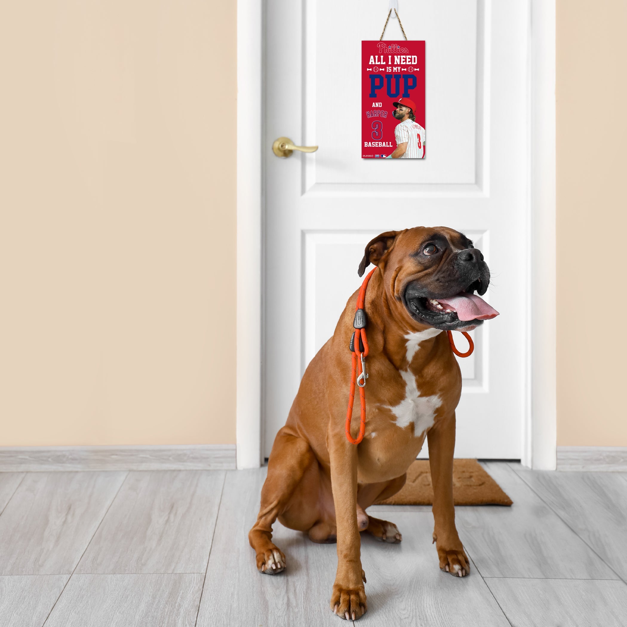 BRYCE HARPER "ALL I NEED IS MY PUP AND HARPER" SIGN