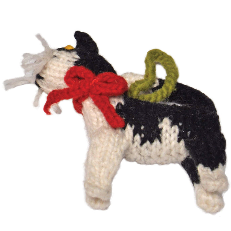Chilly Dog Black and White Wool Ornament