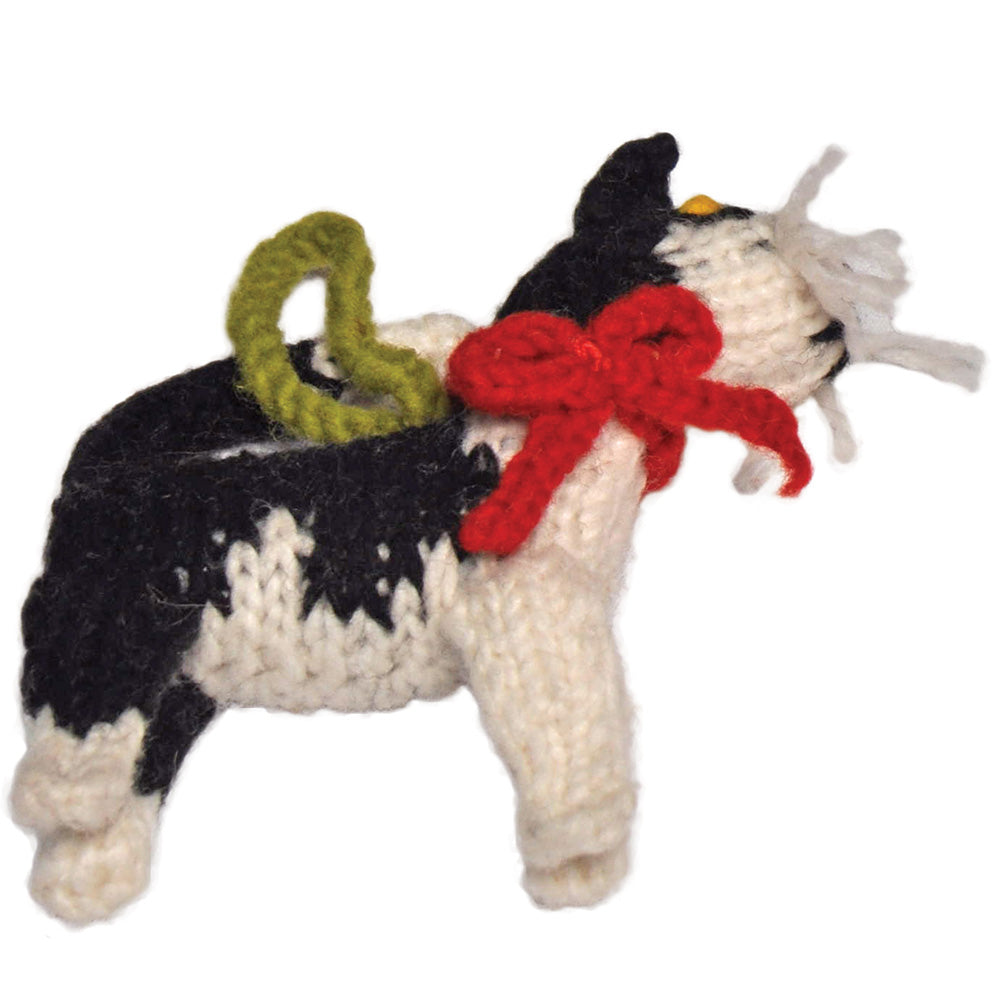 Chilly Dog Black and White Wool Ornament