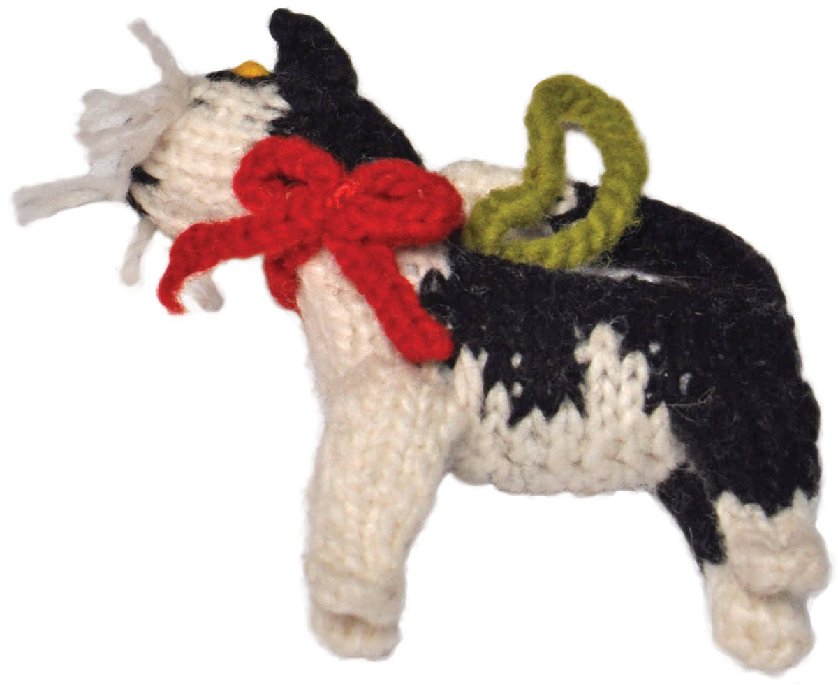 Chilly Dog Black and White Wool Ornament