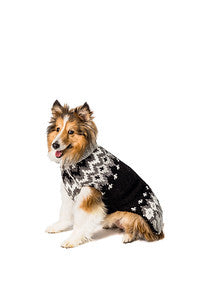Chilly Dog Black Ski Wool Dog Sweater