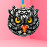 Monochrome Owl Polish Glass Ornament