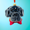 Black Labrador Polish Glass Ornament