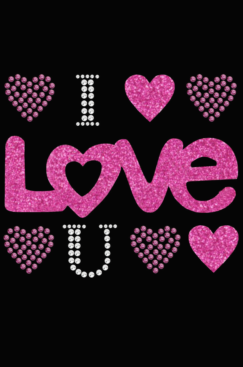I Love You (Pink Glitter) Bandanna