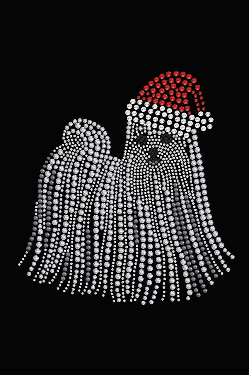 Maltese with Santa Hat - Womens T-shirt