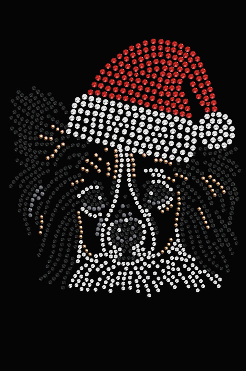 Papillon with Santa Hat - Womens T-shirt